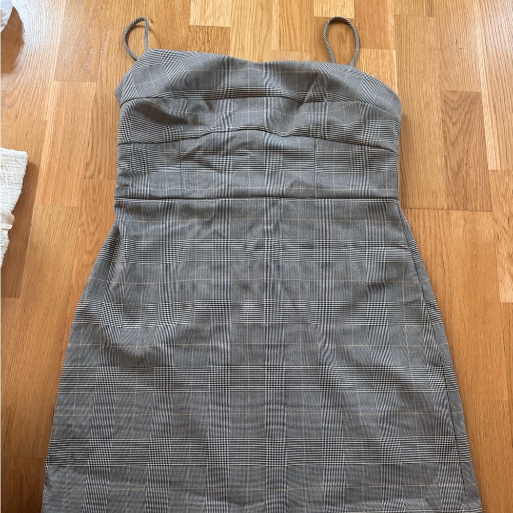 Mango - Black / Brown / White Plaid Dress